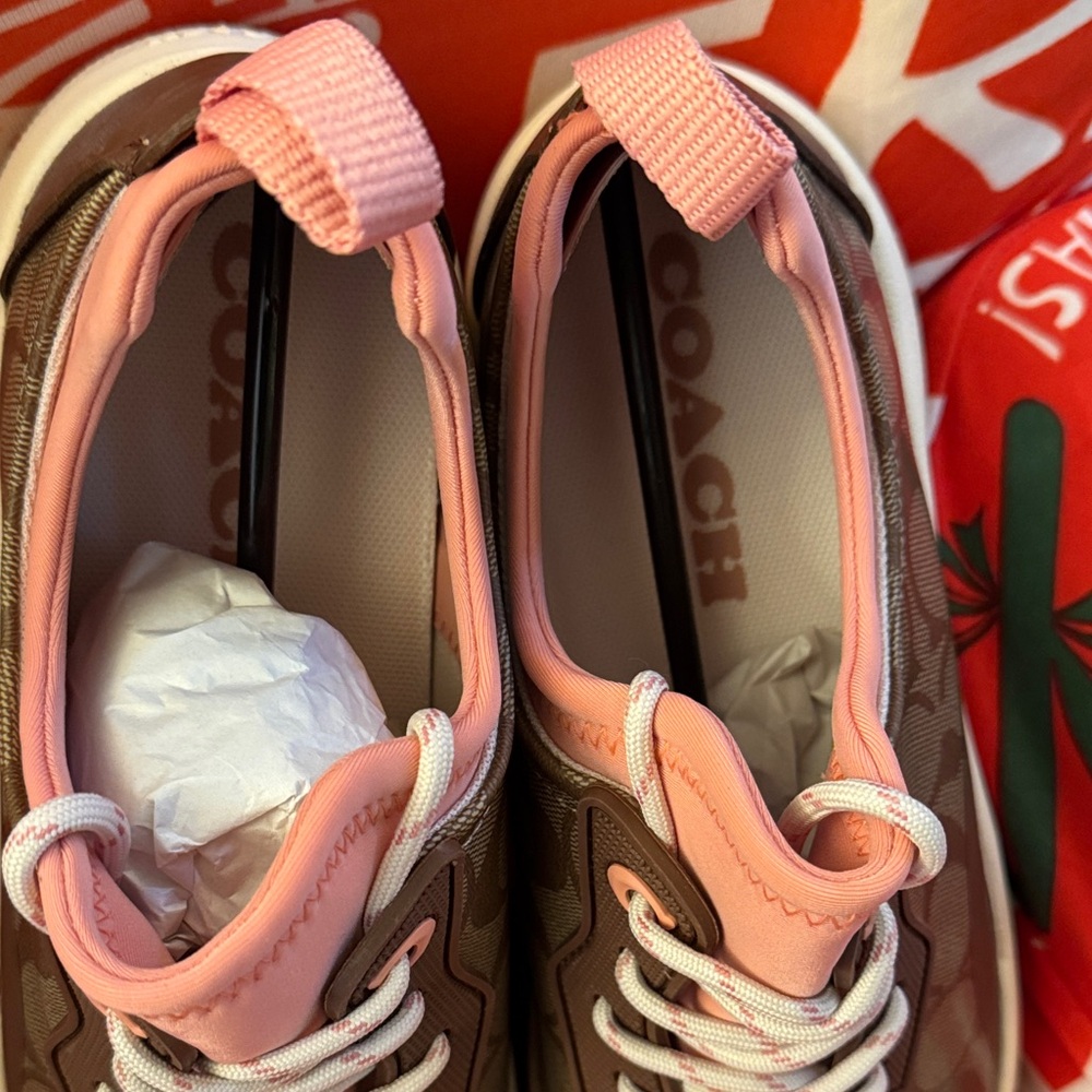 Coach Brown and Pink Sneakers - Picture 2 of 5